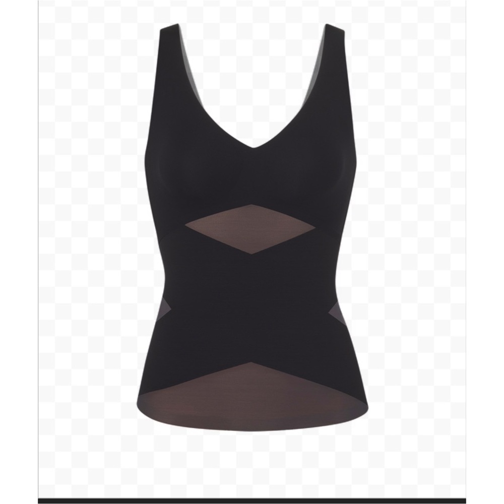 HoneyLove Lift Wear Shaper Tank Wide Straps Removable Padding Black small